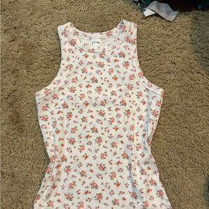 Art Class White and Pink Tank Top